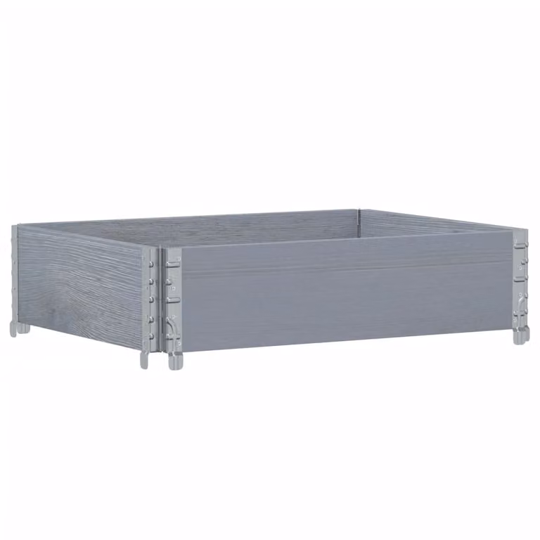 Paretale per Pallet Grigio 80x60 cm in Legno Massello di Pino