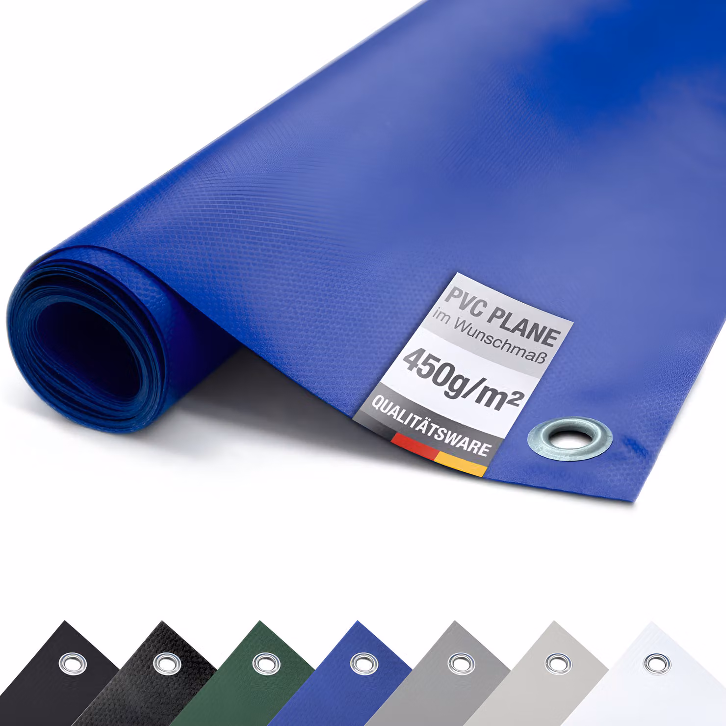 (450g/m²) Telone per camion/telo in PVC con occhielli, telone di copertura (blu RAL5002, 3m x 4m)