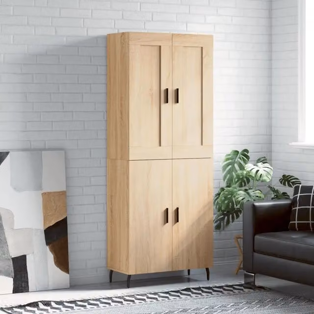Credenza-Buffet-Armadio da cucina Rovere Sonoma 69,5x34x180 cm in Legno Multistrato 810616