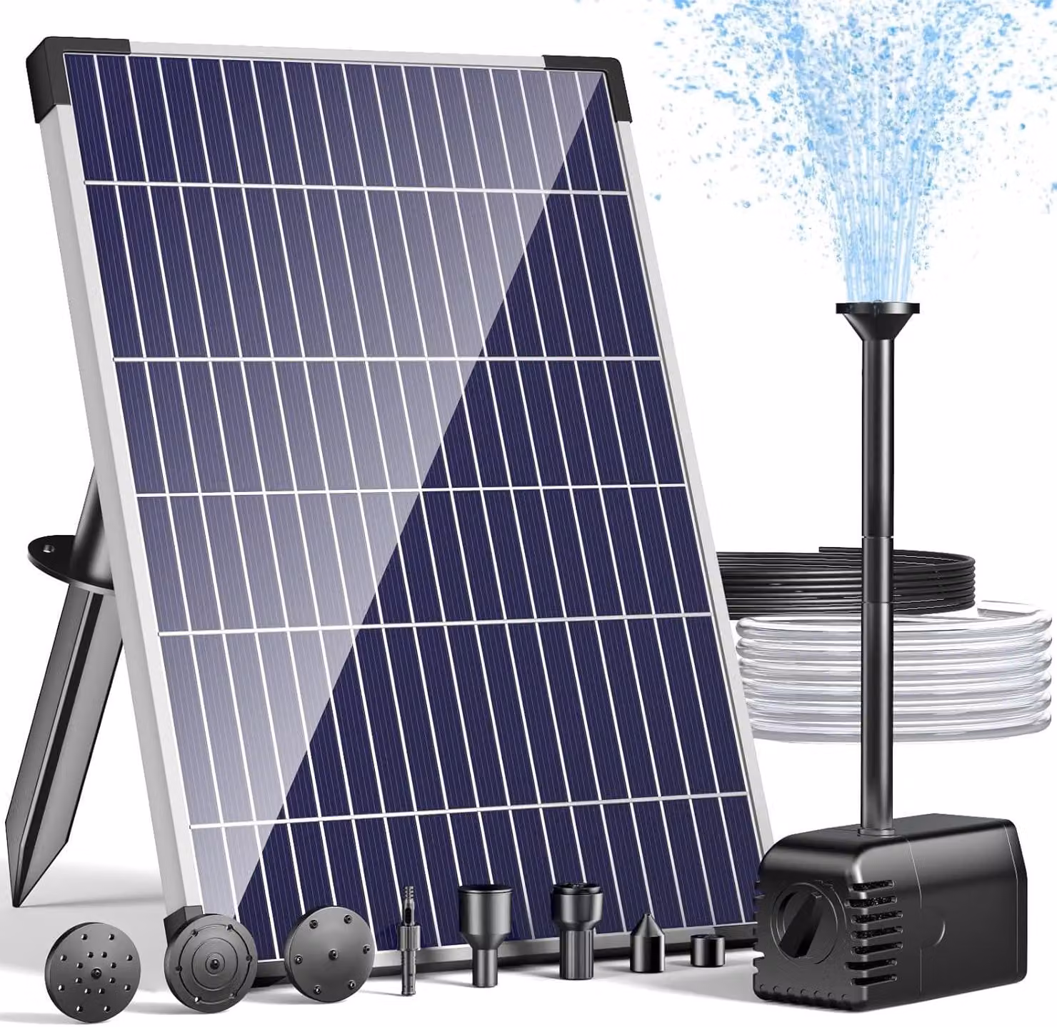 Pompa solare per stagno, 12 W, 600 l/h, fontana per esterni