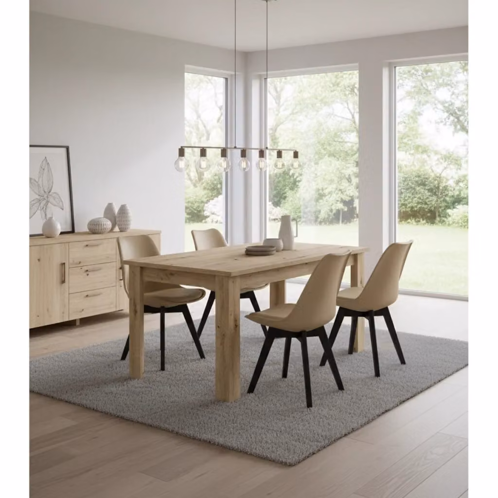Tavolo da pranzo rettangolare moderno Kendra Home in rovere marrone L: 120 cm, P: 80 cm – 2