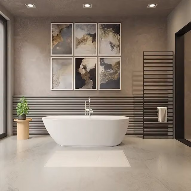 Vasca da bagno freestanding Margherita in acrilico bianco lucido L: 180 cm, H: 54 cm, P: 84 cm – 1