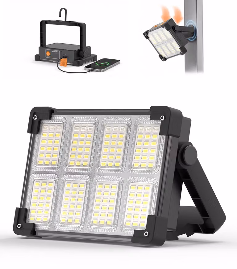 Lampada da lavoro a LED, ricaricabile tramite magnete, portatile e alimentata a energia solare