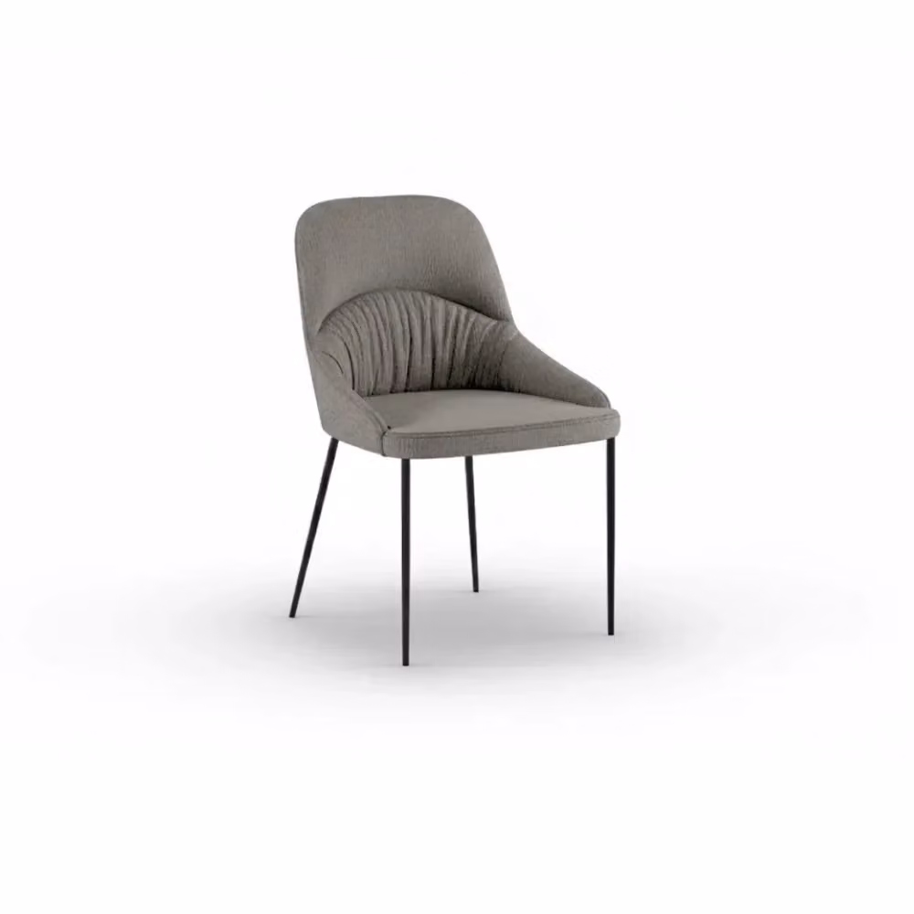 Set di 4 sedie da pranzo imbottite Harmony in tessuto grigio e struttura in metallo nero Duzzle – 2