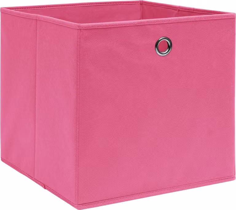 vidaXL Scatole portaoggetti 4 pz. Tessuto rosa 32x32x32 cm