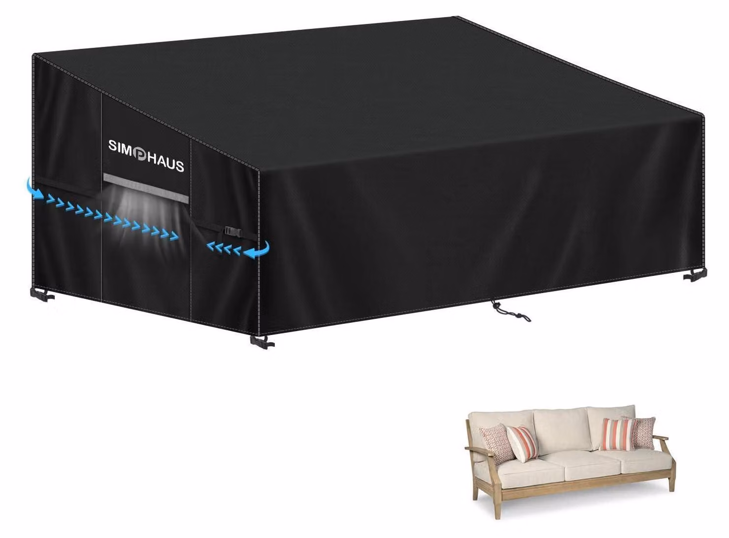 Copertura per panchina da giardino, per 2 posti, impermeabile, dimensioni 185x85x81/61 cm, tessuto Oxford 420D