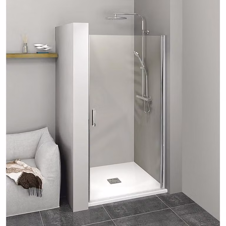 Polysan Zoom Line - Porta per doccia 800 mm, vetro trasparente, alluminio lucido ZL1280