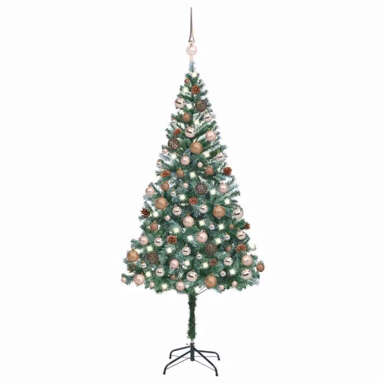 Maison Exclusive - Albero di Natale artificiale con luci, decorazioni a forma di palline e pigne, altezza 180 cm