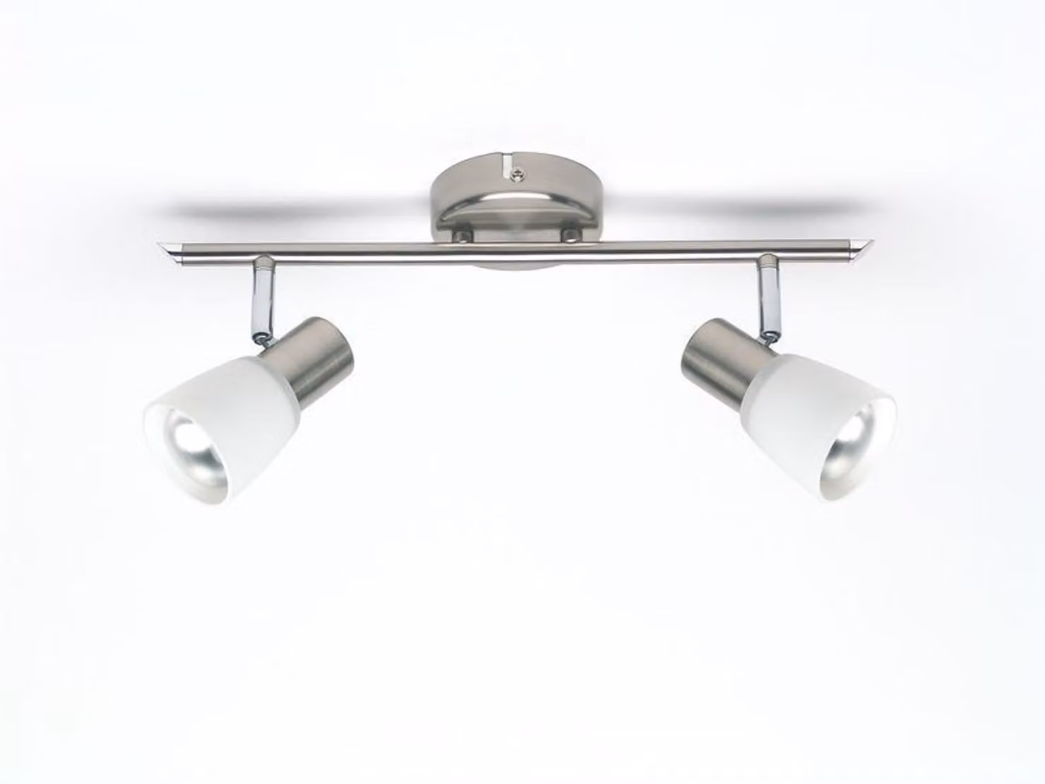 BRILLIANT spot tube Luca | intramontabile faretto da soffitto | metallo/vetro | cromo/bianco | orientabile | 2x E14 max. 40 W