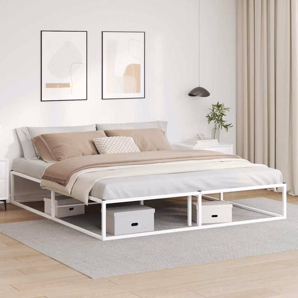 Giroletto vidaXL in metallo bianco senza materasso L/P/H: 180 x 200 x 185 cm