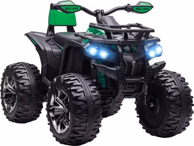 Quad Elettrico per Bambini HOMCOM 12V Verde con Fari e Batteria Ricaricabile, L/P/H: 100 x 65 x 73 cm – 1