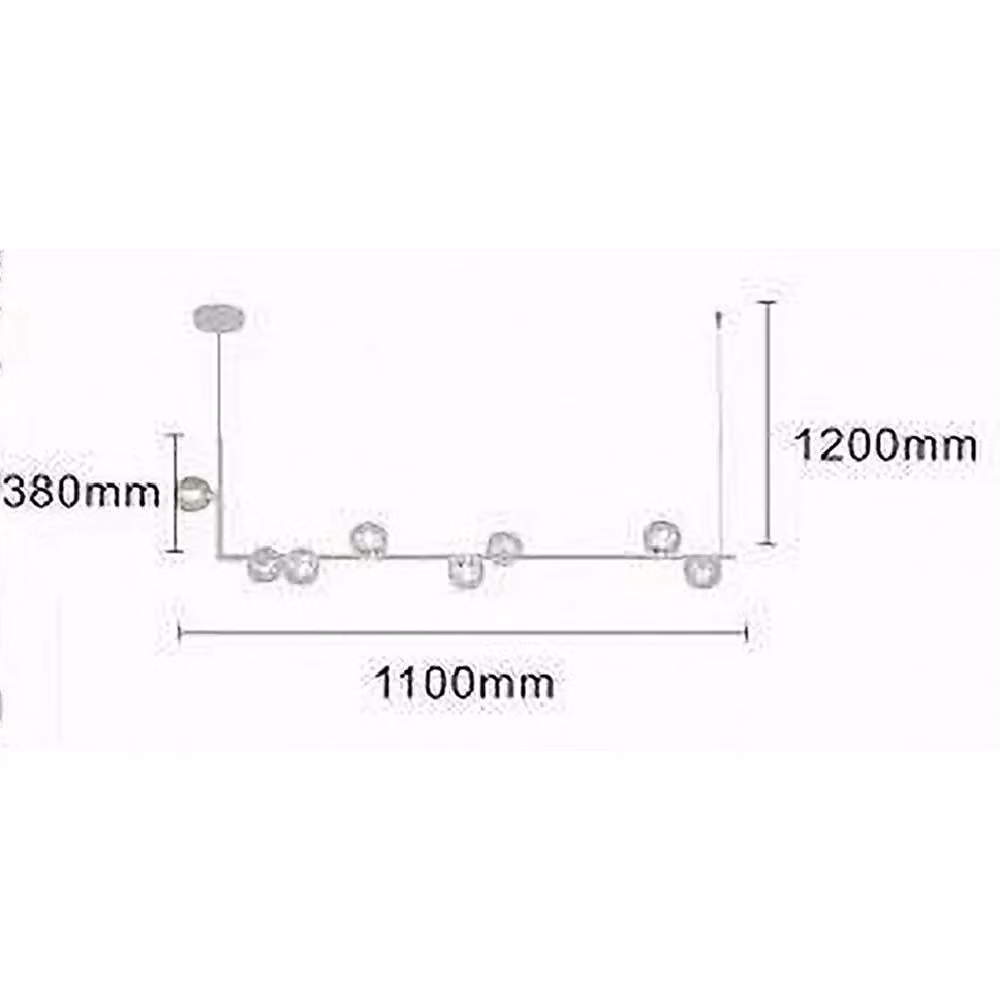 Lampadario a sospensione Trade Shop con 8 sfere in vetro trasparente e metallo bianco, design moderno, lampadine G9, altezza regolabile – 2