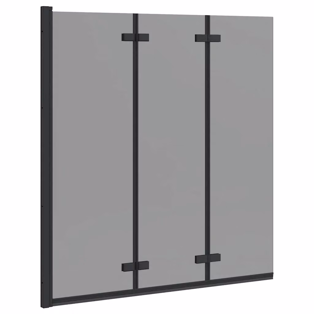 vidaXL Box Doccia Pieghevole Rettangolare in Vetro Trasparente e Alluminio Nero L: 130 cm, P: 138 cm – 2