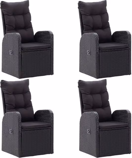 Set Mobili da Pranzo per Giardino 5 pz Nero 3067719