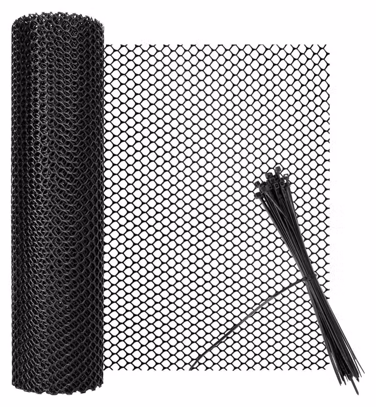 Recinzione per polli in plastica con rete a maglie esagonali, ideale per giardino e balcone (colore: nero)