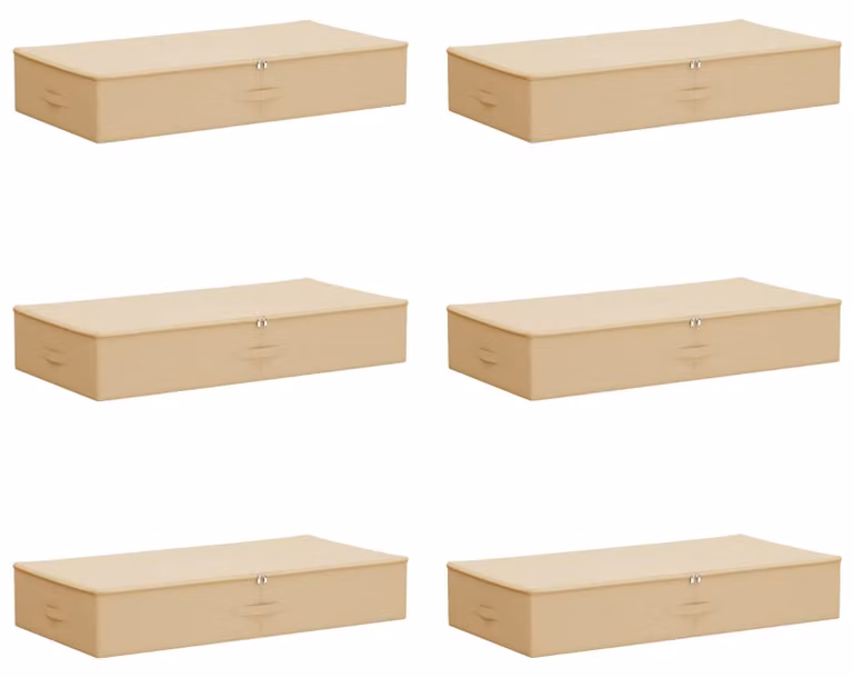Scatola di Stoccaggio 6 pcs Crema 100 x 50 x 18 cm