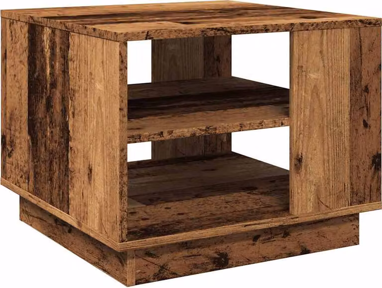 Tavolino da Salotto Legno Antico 55x55x42 cm Legno Multistrato