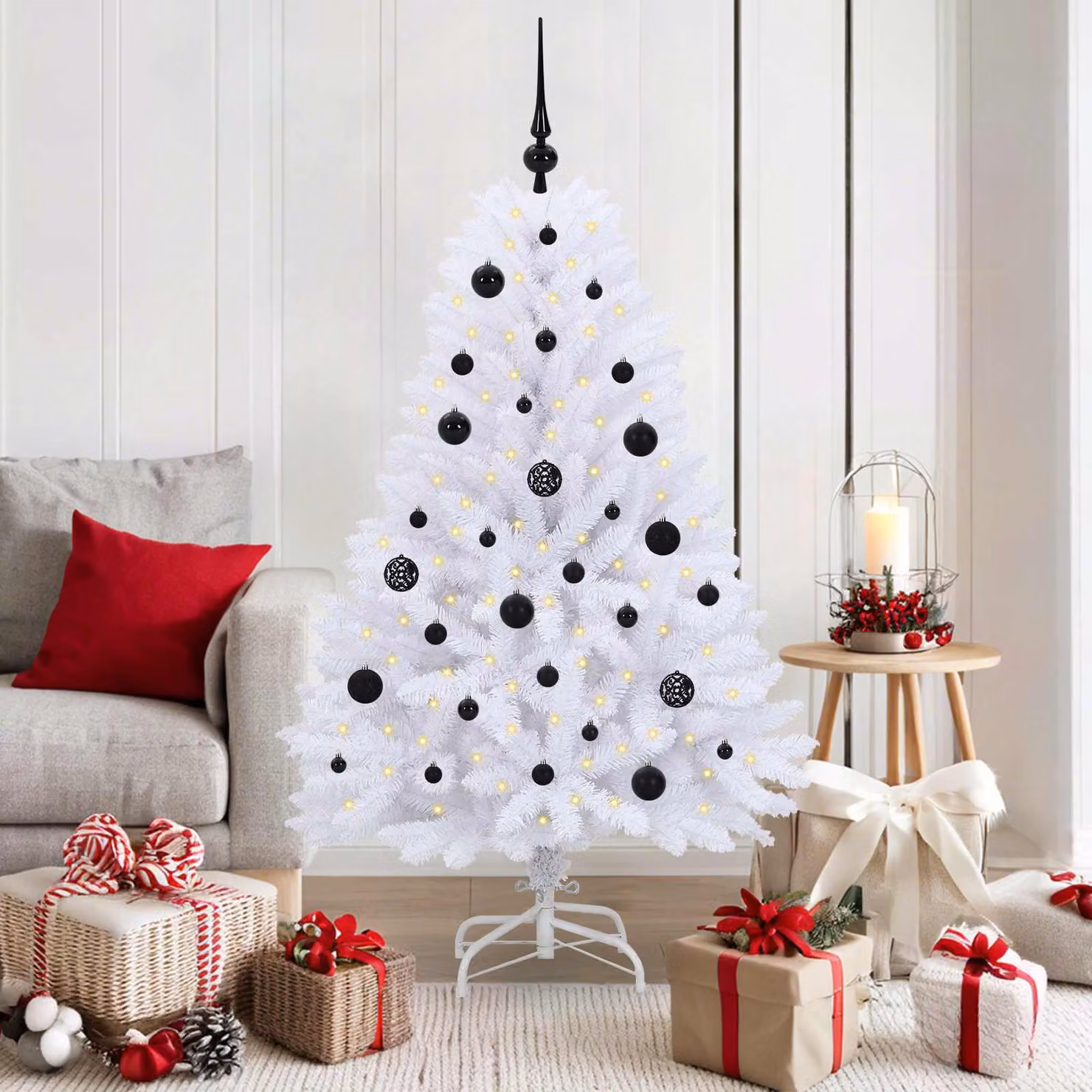 Maison Exclusive - Albero di Natale artificiale pieghevole, bianco, 150 cm, in PVC e acciaio