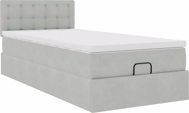 Struttura Letto Pouf con Materasso 100x200 cm Velluto