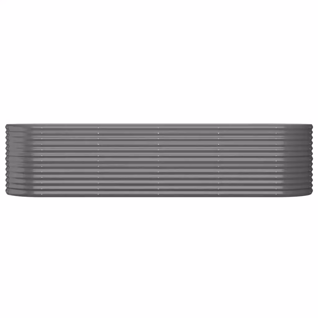 Aiuola ovale rialzata HELLOSHOP26 in acciaio zincato grigio L: 296 cm, P: 80 cm, H: 68 cm – 2