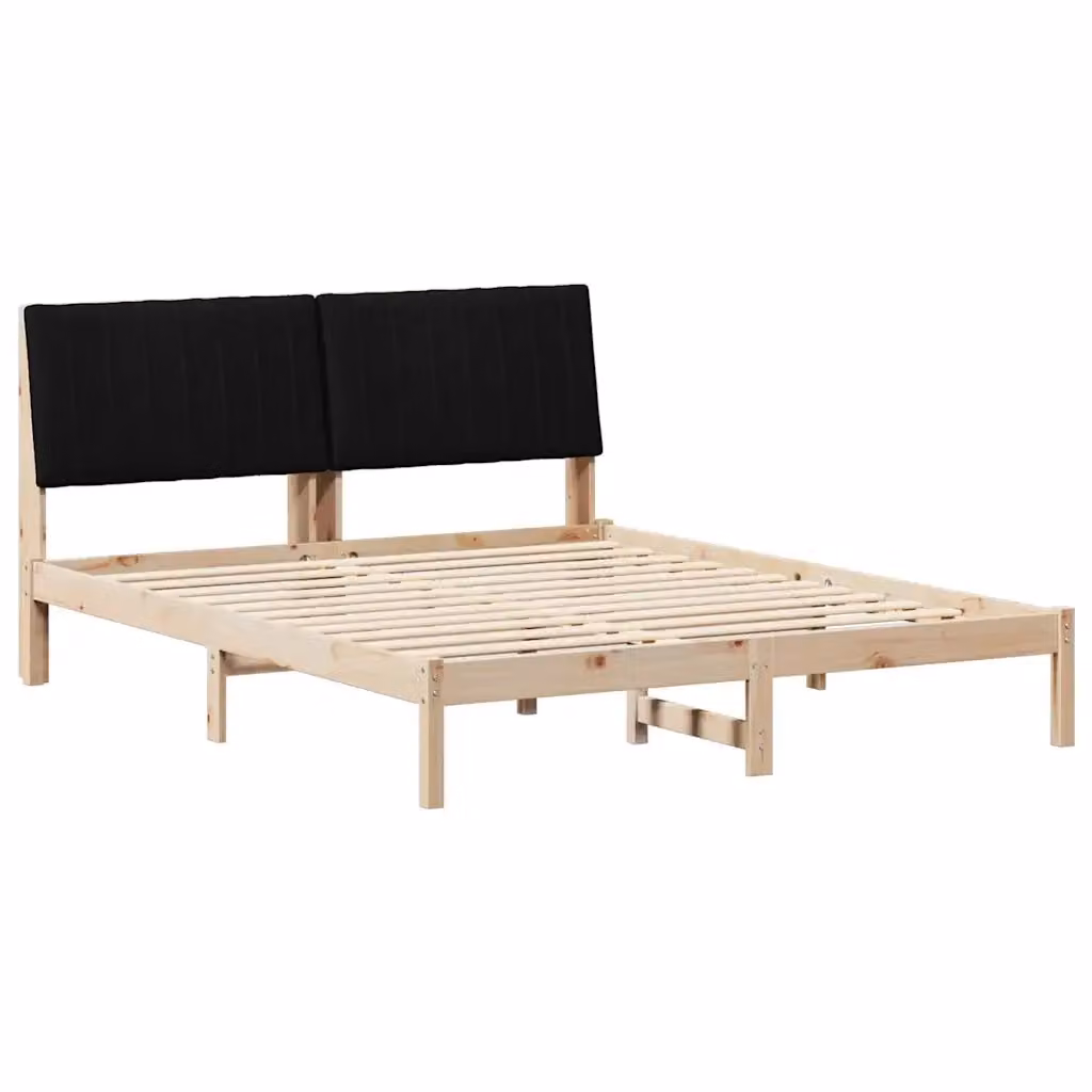 Struttura del letto moderna vidaXL in pino massello marrone L 150 cm x P 200 cm – 2