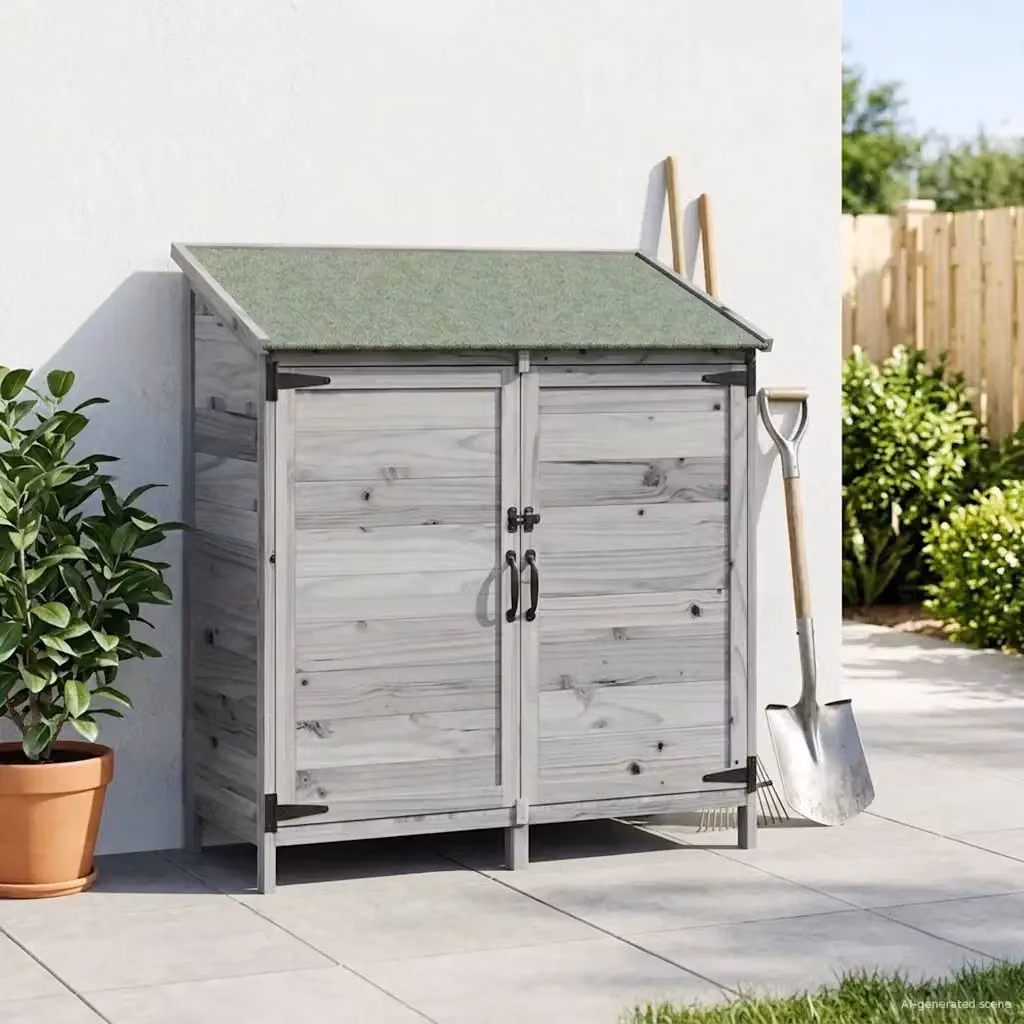 Capanno da Giardino in Legno Grigio CFW3898574 L: 106,5 cm, P: 56 cm, H: 113,5 cm – 2