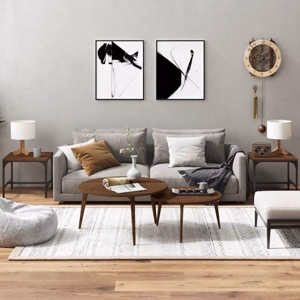 Maison Exclusive - Tavolini 2 pz. Rovere marrone 40x40x35 cm Materiale ligneo