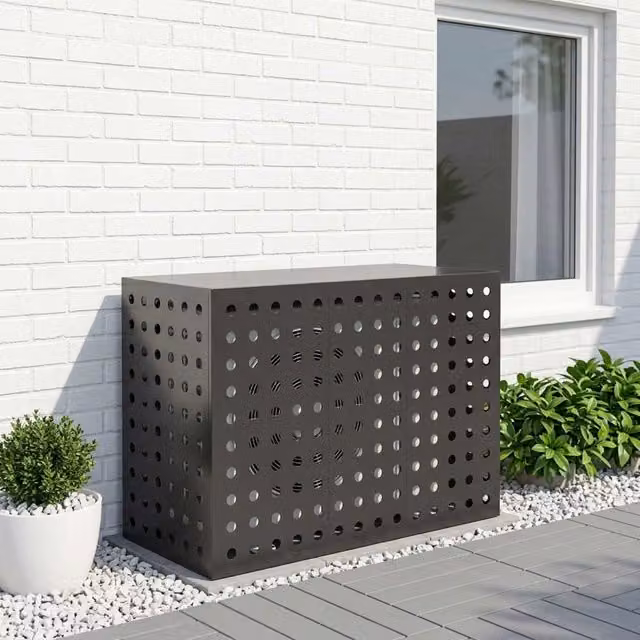 Copertura per condizionatore d'aria vidaXL Nero L/P/H: 110 x 50 x 80 cm