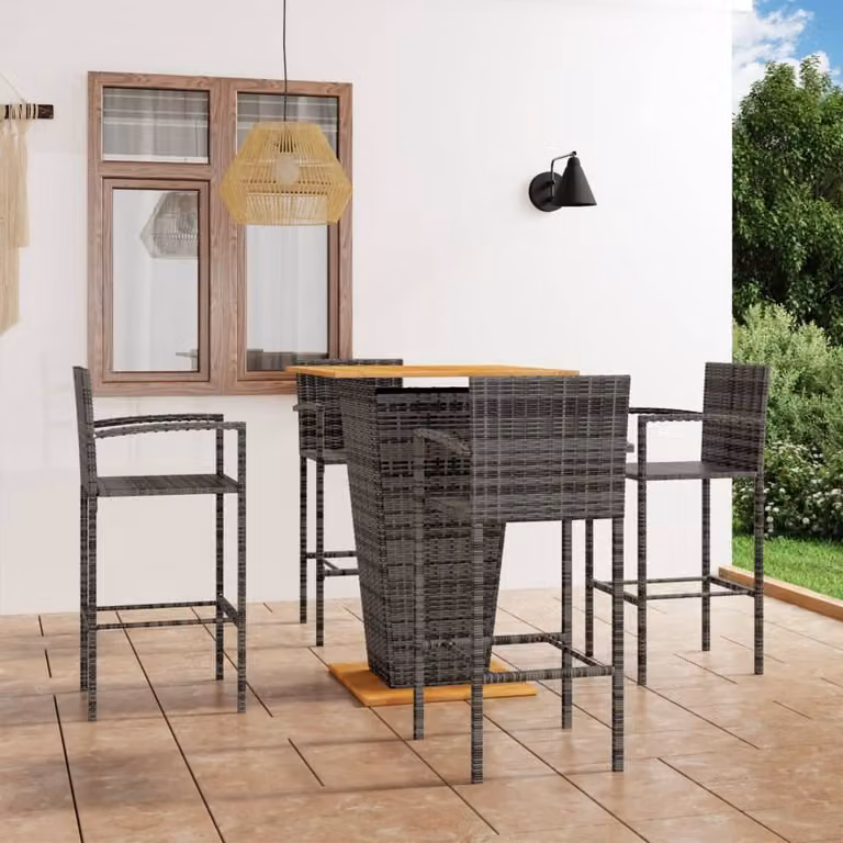 Maison Exclusive - Set Bar da Giardino 5 pz Grigio