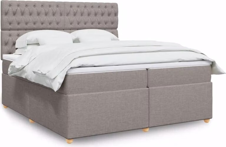 Maison Exclusive - Letto boxspring con materasso Taupe 200x200 cm Tessuto