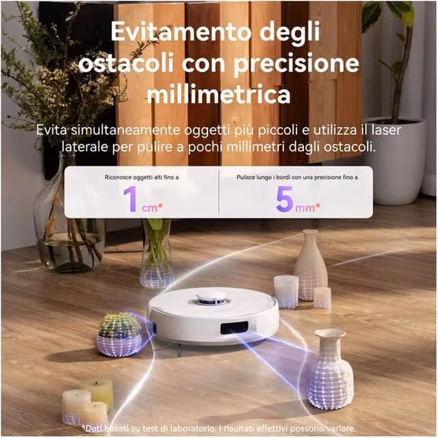 Dreame Robot Aspirapolvere e Lavapavimenti con Navigazione Laser, Potenza di Aspirazione 15000 Pa, Controllo Wi-Fi e App, Colore Bianco
