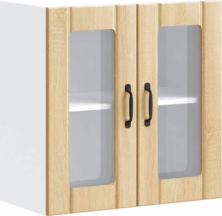 Pensile da Cucina con Porta in Vetro Lucca Rovere Sonoma