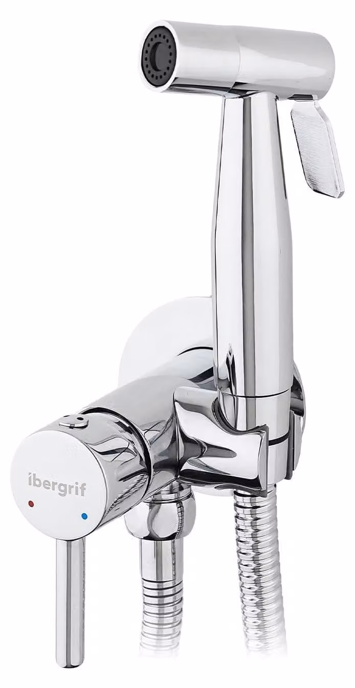 Rubinetto per bidet, design a scomparsa, cromato, tubo da 1,2 metri