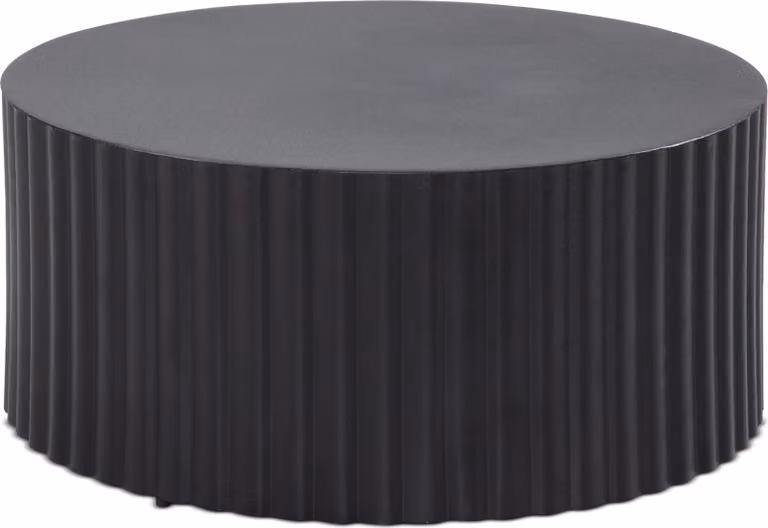 Tavolino 67x67x31 cm in metallo nero pieghevole rotondo | Wohnling