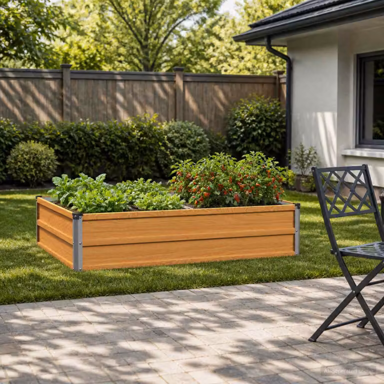 Letto rialzato da giardino vidaXL in metallo Corten marrone L: 100 cm, P: 80 cm, H: 24 cm
