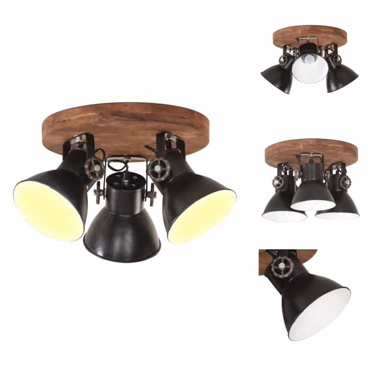vidaXL Lampada da soffitto stile industriale 25 W Nero 42x27 cm E27 -  Lampade