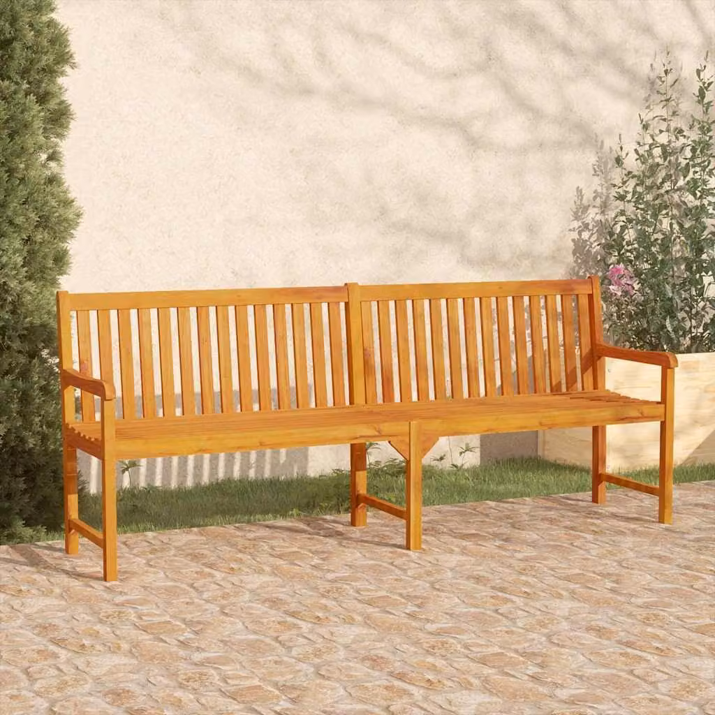 vidaXL Panchina da Giardino in Legno di Acacia Trattato, Marrone, con Braccioli, L: 213 cm