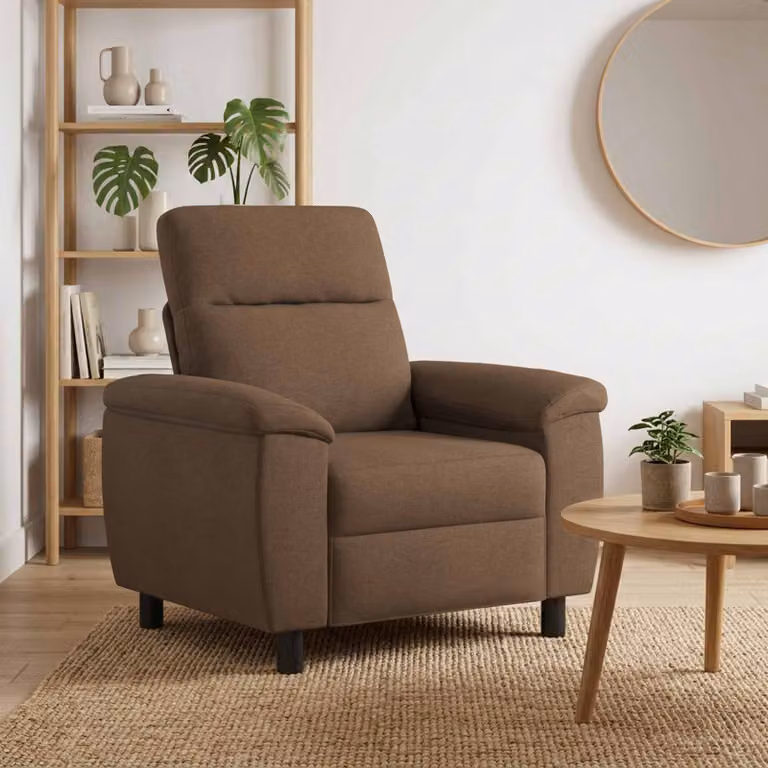 Divano moderno vidaXL in tessuto marrone L: 95 cm, P: 90 cm, H: 95 cm