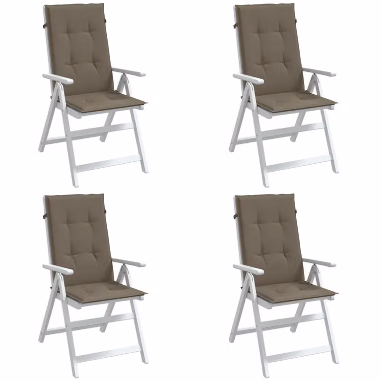 Set di 4 cuscini per schienale alto vidaXL in tessuto beige e grigio mélange, antiscivolo e resistente ai raggi UV, L 120 cm x P 50 cm x H 4 cm