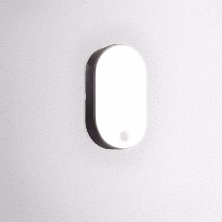 CENTURY OASI Lampada da parete per esterni a LED CCT 14W 3000/4000/6500K IP54 nera con sensore di movimento