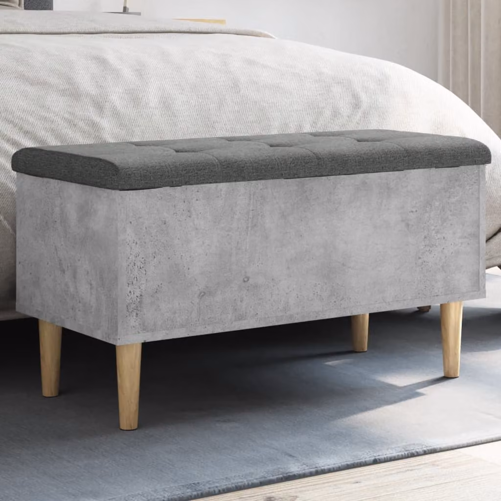 vidaXL Scarpiera Panca Moderna Grigia in Legno e MDF per Ingresso e Soggiorno L: 82 cm, P: 42 cm, H: 46 cm