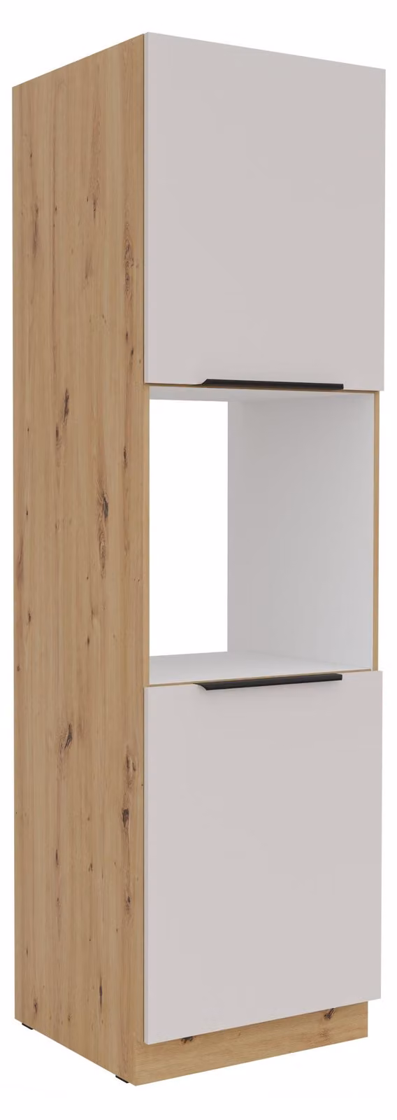 Armadio alto da cucina 60 cm SOLANO, beige cashmere + rovere Artisan opaco, cucina a incasso, blocco cucina, cucina