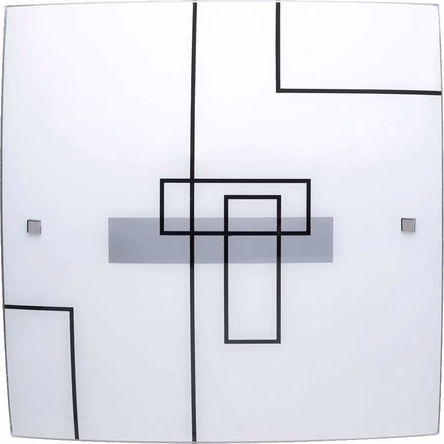 Plafoniera PRIX 2xE27/40W in vetro bianco con decoro 38cmX38cm dimmerabile