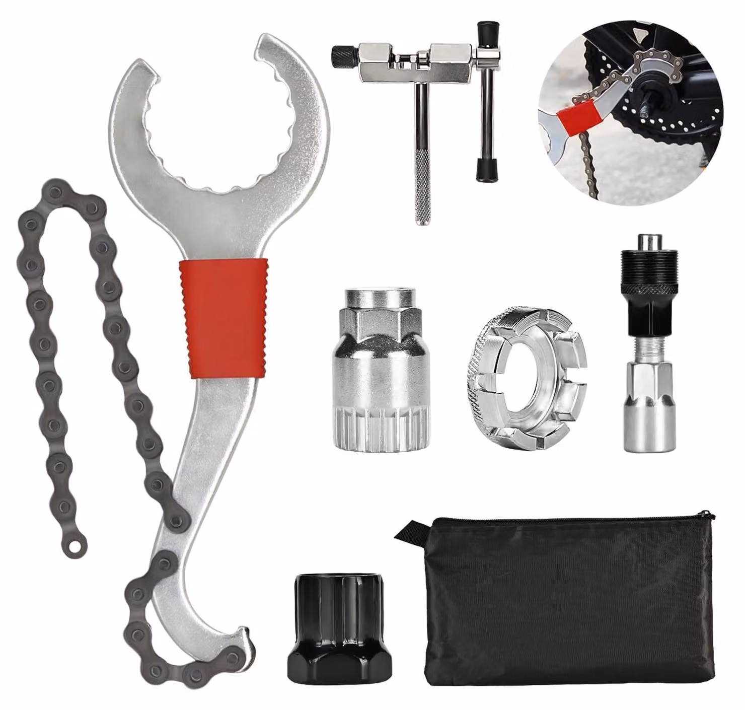 Set di attrezzi per rimozione cassette bici 6-in-1 - Multitool per riparazione bici