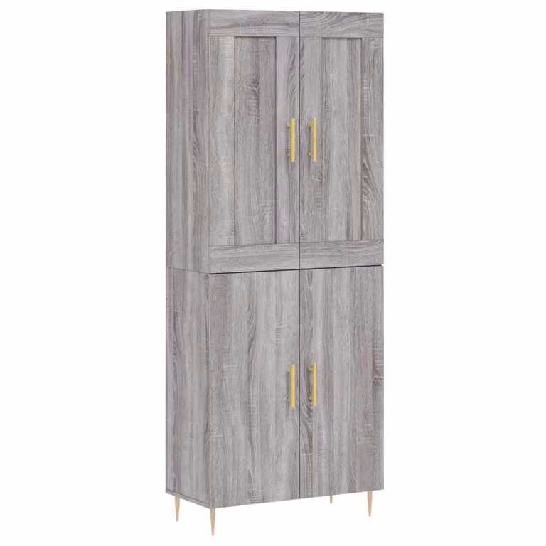 Credenza Grigio Sonoma 69,5x34x180 cm in Legno Multistrato
