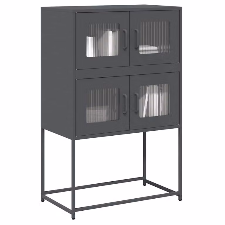 Credenza in metallo vidaXL stile industriale colore antracite L: 68 cm, P: 39 cm, H: 107 cm