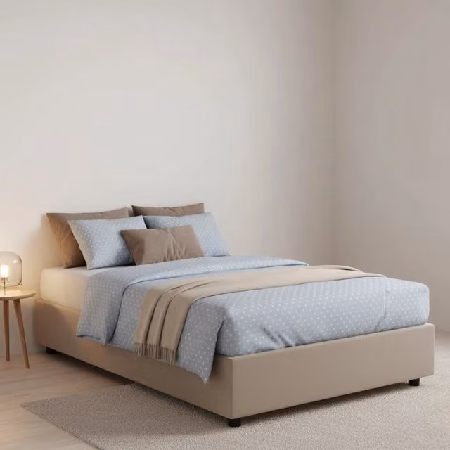 Letto Anahi Talamo Italia con Materasso Incluso, Grigio Tortora, L/P/H: 120 x 200 x 32 cm