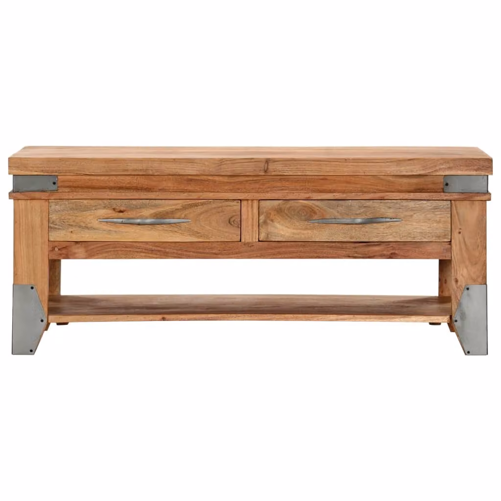 Tavolino da Caffè 110x52x45 cm in Legno Massello di Acacia