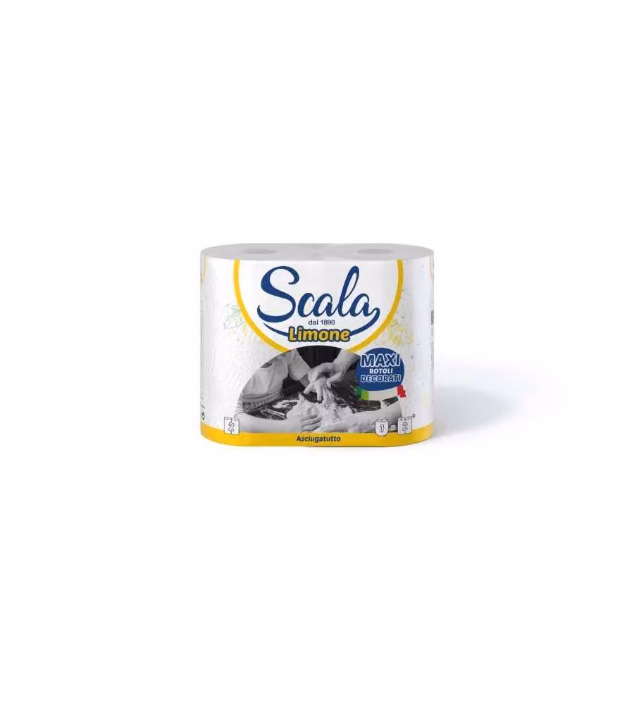 Scala - Asciugatutto Carta Cucina Maxi Limone Decorato 2pz 2 veli