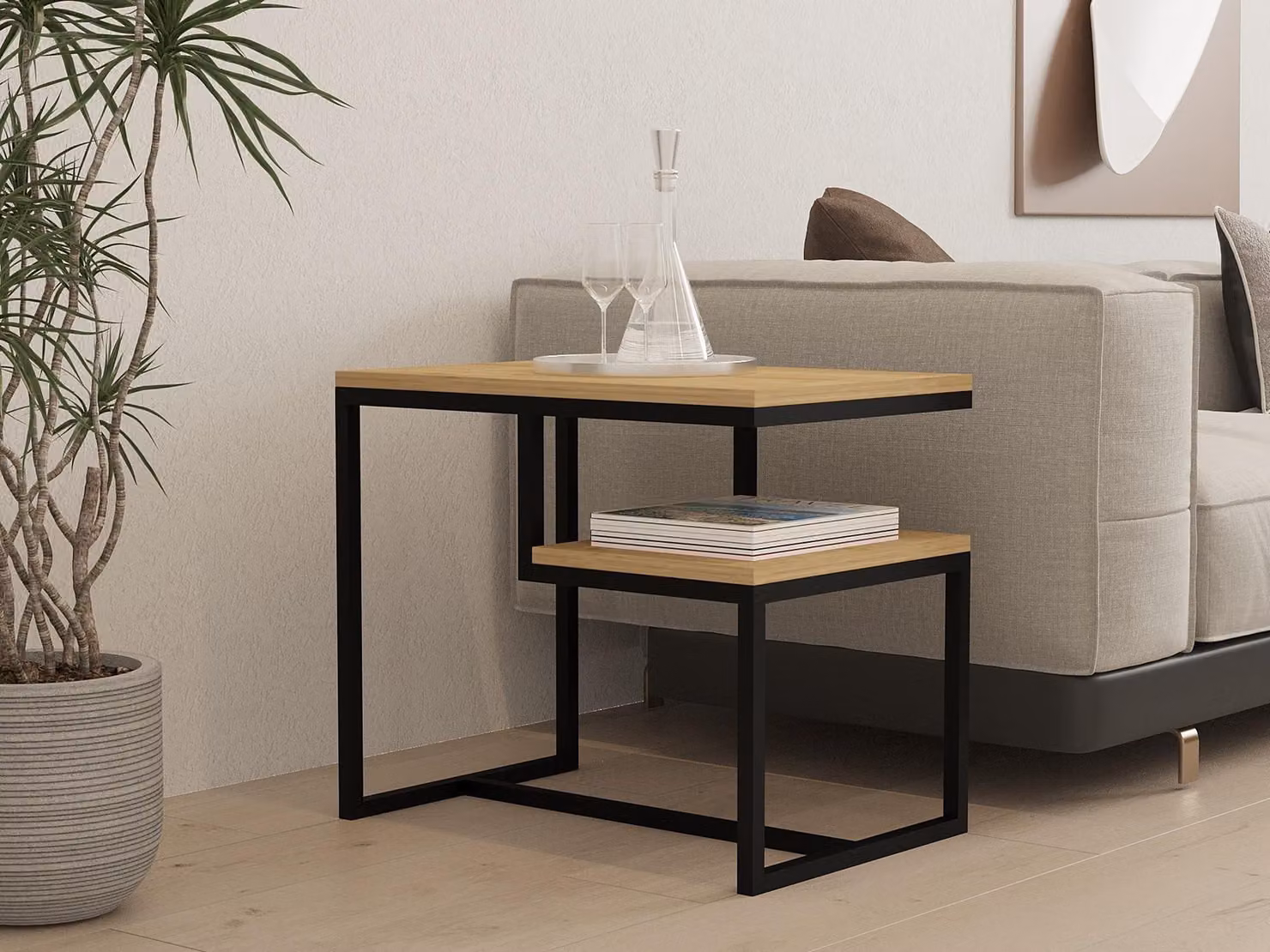 Solidchoice - Tavolino da salotto moderno, colore zaffiro, dimensioni 60 x 52 x 40 cm, realizzato in melaminico